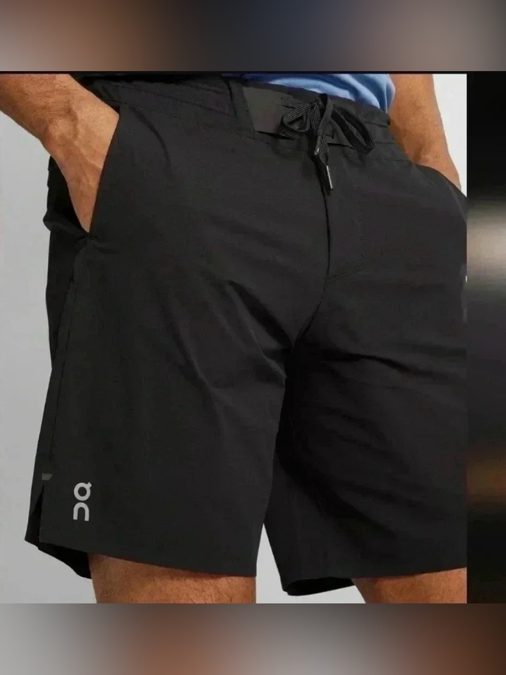 On Cloud Hybrid Men's Shorts 2 in 1 Running with Liner Pocket Color Black - Picture 2 of 7